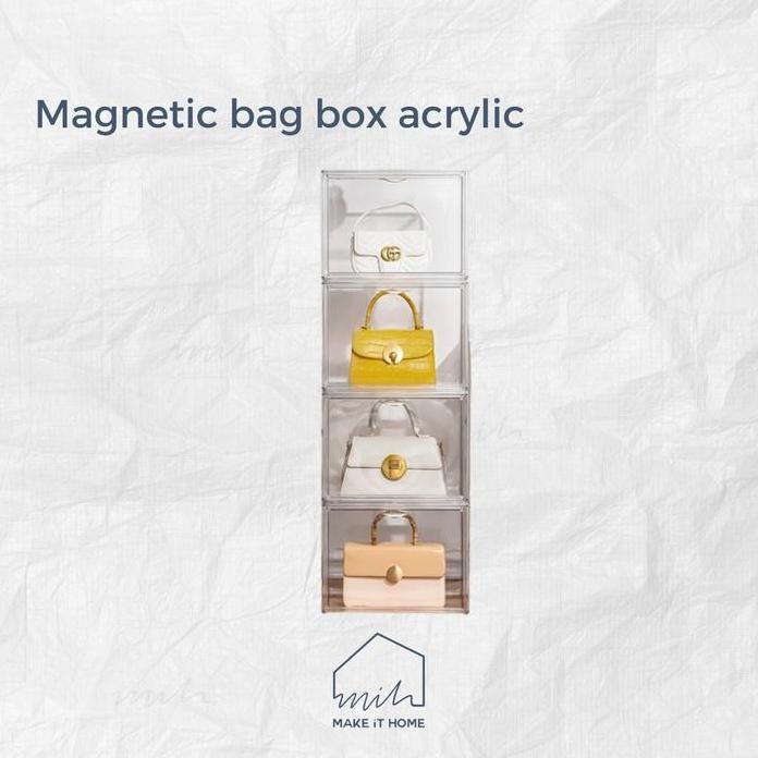 

Terlaris Magnetic Bag Box Acrylic Transparant Bag Storage