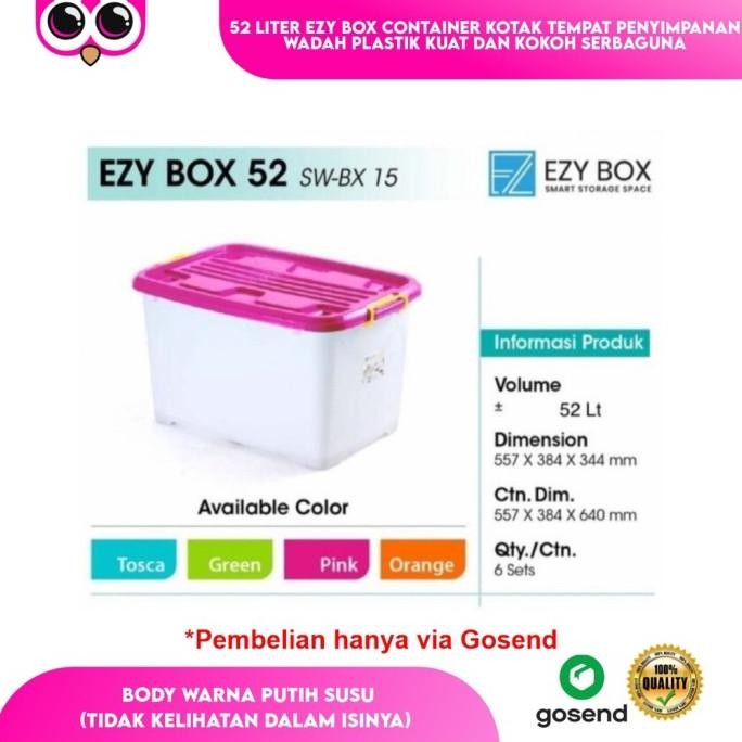 

Terlaris 52 Liter Ezy Box Container Kotak Tempat Penyimpanan Wadah Plastik Kuat
