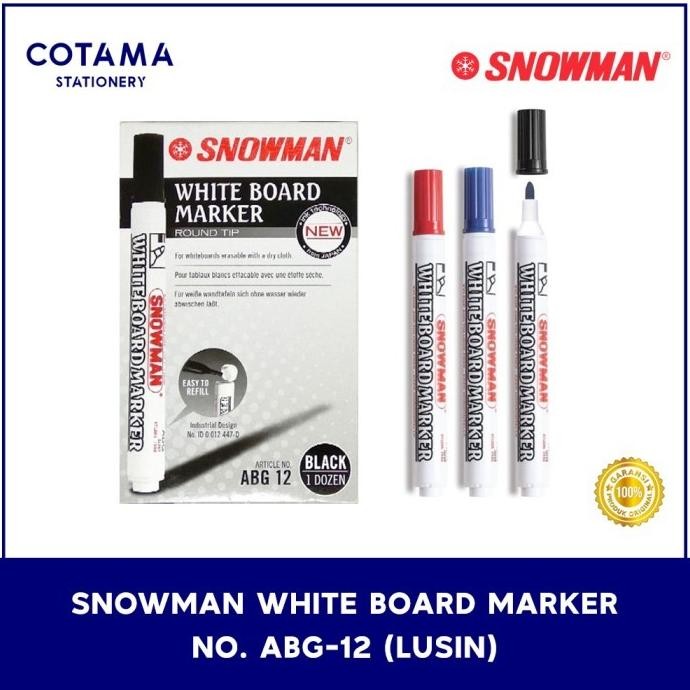

Spidol Snowman Whiteboard Marker Papan Tulis BG 12 / ABG 12 - 1 lusin isi 12 pcs