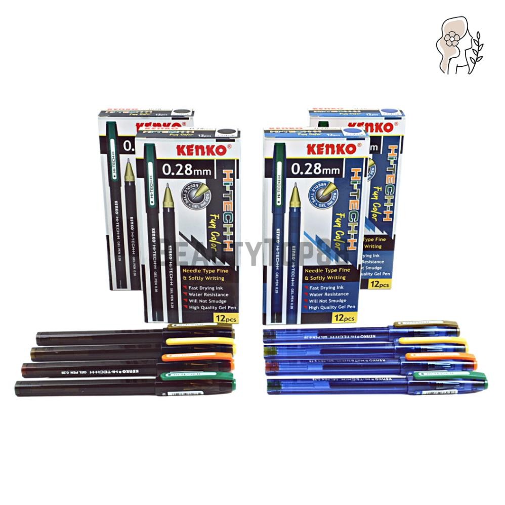 Pulpen Kenko Hi Tech Fun Color 0.28 mm -  Ballpoint Pen Tinta Gel Hi-Tech-H Tutup Warna Warni [PER L