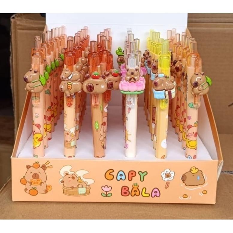 

Pulpen Boneka Timbul Capybala 1Box 48pcs || Pulpen Cetek Boneka Timbul