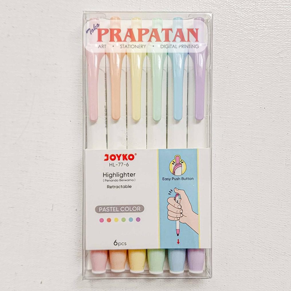 

Joyko HL-77-6 Highlighter Pastel Set 6c | Penanda Warna