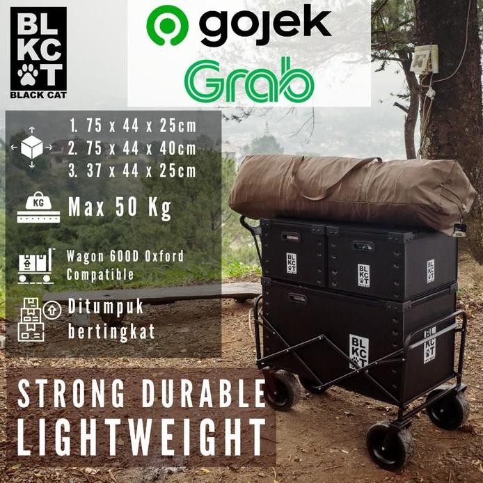 

Terlaris Blckcat Camping Box Container Untuk Trolley Camping Wagon 600D Multifungsi Storage Blackcat Black Cat