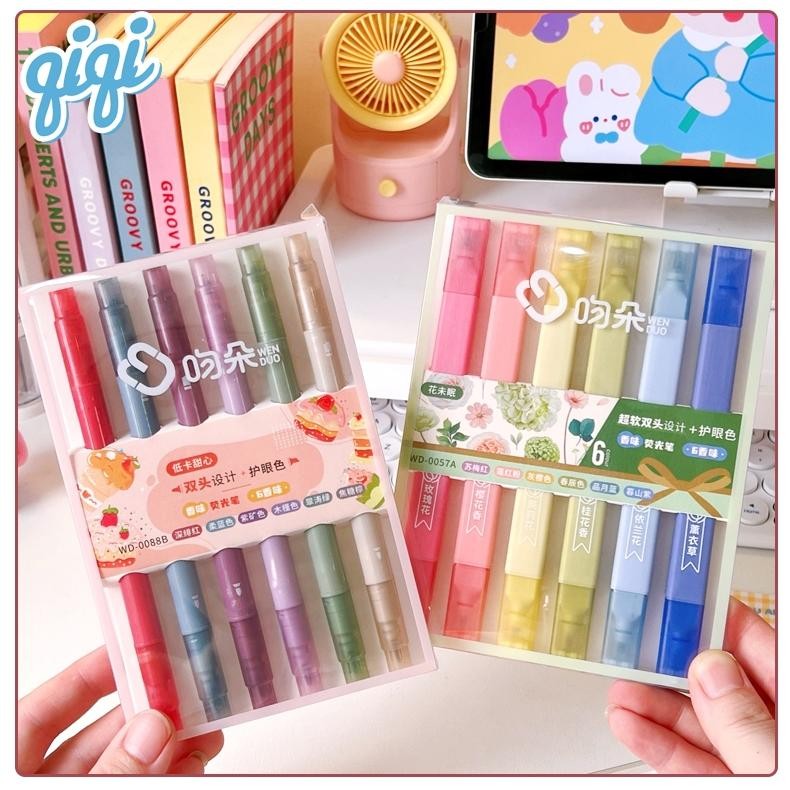 

Stabilo Pastel 1 Set Highlighter 2 Sisi 6 PCS Warna Set Berpenampilan Menarik - Qiqi Treasure