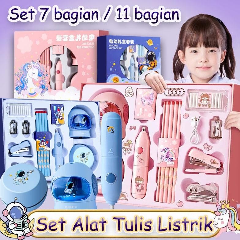 

11 In 1/7 In 1 Set Alat Tulis Listrik Penghapus Pensil Rautan Pensil Siswa Hadiah Musim Sekolah Hadiah Hari Ulang Tahun Hari Anak-Anak Kegiatan Hadiah Kecil Kotak Hadiah Alat Tulis