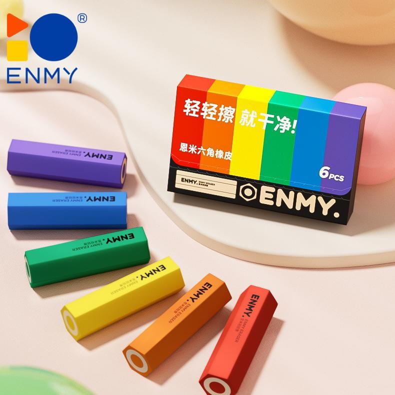 

ENMY Penghapus 1 SET ISI 6 PCS Warna Pelangi