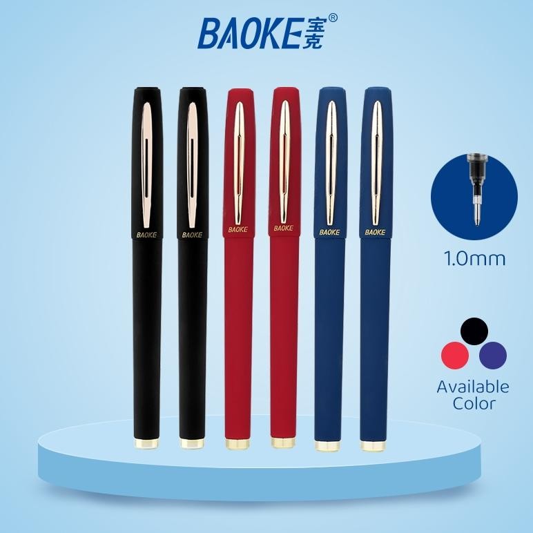 

BAOKE 6Pcs Pulpen Gel 0.5/0.7/1.0mm Gel Pen kapasitas Jumbo Tinta Hitam Merah Biru PC1828/PC1838/PC1848