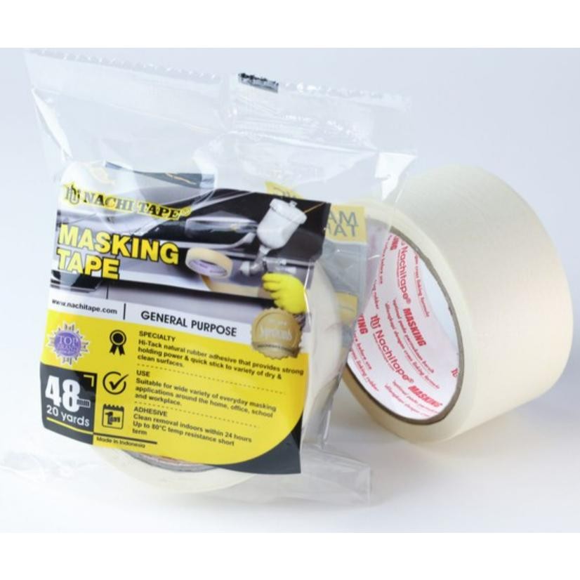 

1 Dus/48Roll Nachi Masking Tape Isolasi Kertas 2 Inch (48mm) x 20 Yard AST