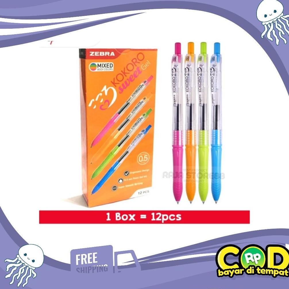 

Zebra Pulpen Gel KOKORO 0.5mm 12pcs / Pulpen Gel Kokoro Zebra Colours - 0.5 mm 1 lusin