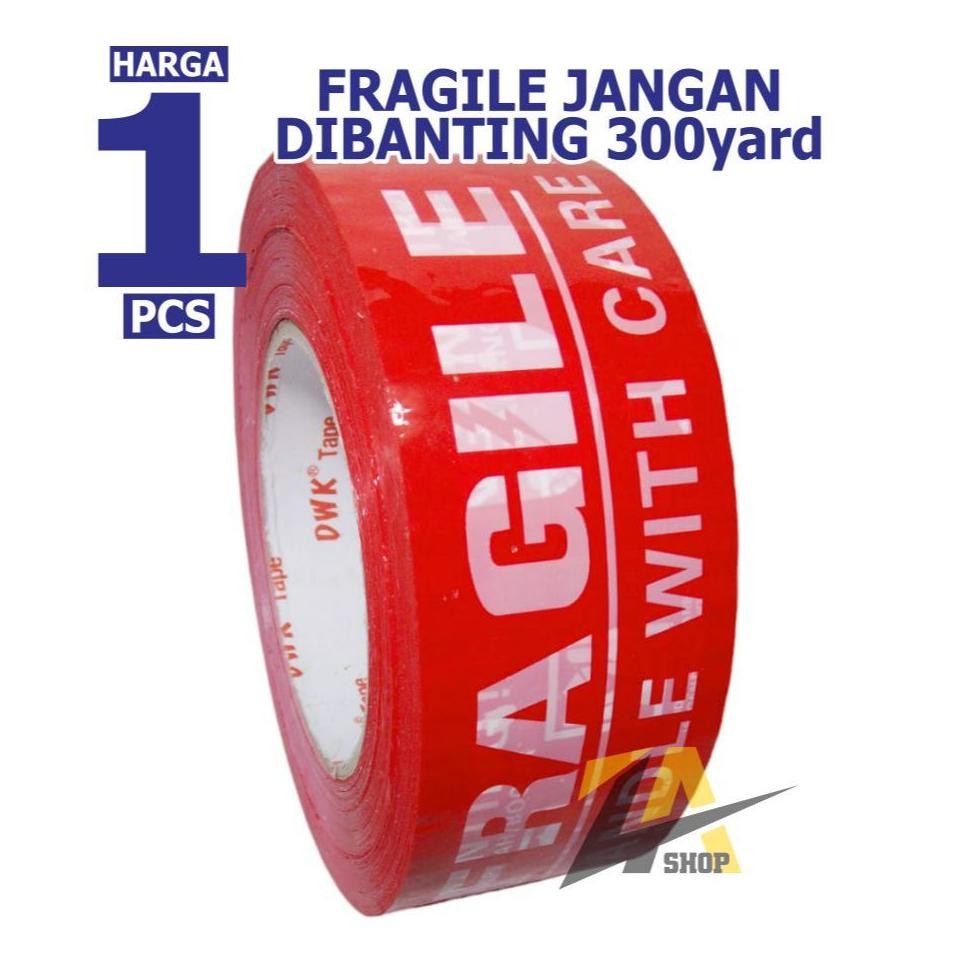 

PROMO Lakban Fragile Jangan Dibanting Fragile PANJANG 300 yard Harga UNTUK 1 PCS AST