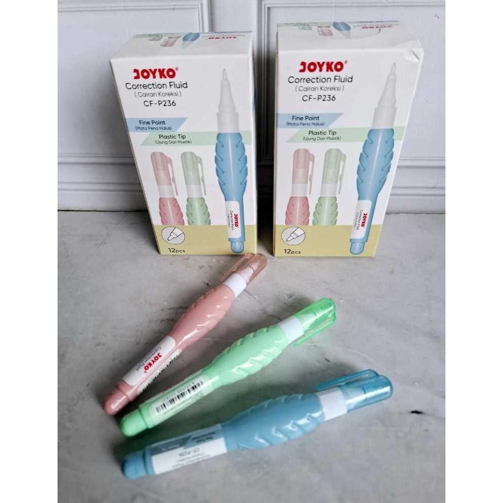 

ISI 12 PCS Tip Ex Cair Joyko Pastel CF-P236 / Correction Fluid Cair Tipex 236 atk