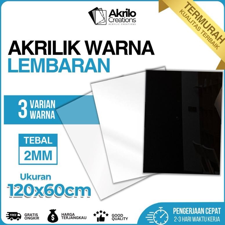 

Akrilik Lembaran 120x60CM 2mm 3mm 5mm | Lembaran Acrylic Bening Putih Hitam 60x120 CM | Bahan Mika Akrilik AST