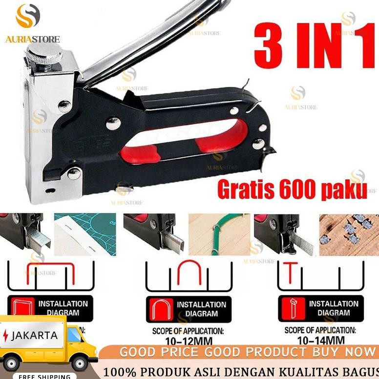 

Gratis 600 paku 3 In 1 Pistol Kuku Pistol Stapler Konstruksi Konstruksi Furnitur DIY Pelapis Pelapis Pistol Stapler Multifungsi Pistol Stapler Dekorasi Rumah Alat Pertukangan AST