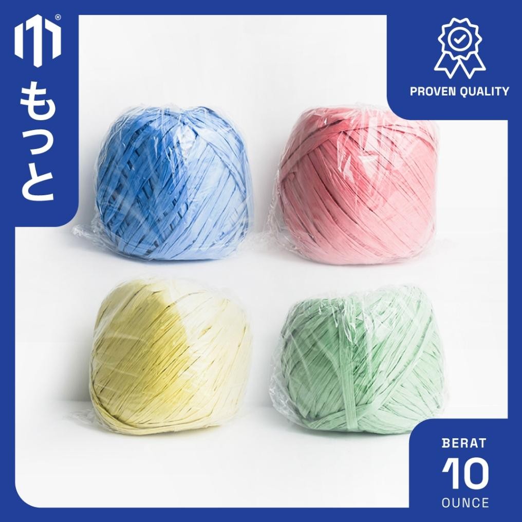 

Tali Rafia Ukuran 10 Ons / 1000 Gram / 1 Kg & Aneka Warna 1 Roll - Tali Plastik Motto (Biru, Merah, Kuning, Hijau) AST