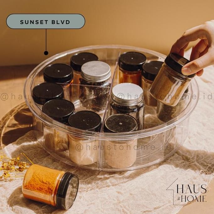 

Terlaris Sunset Blvd - Lazy Susan Rotating Organizer With Adjustable Dividers