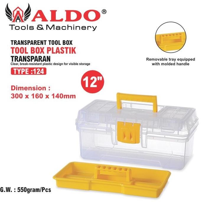 

Terlaris Tool Box Plastik Transparan 12" / Kotak Penyimpanan Perkakas Bening