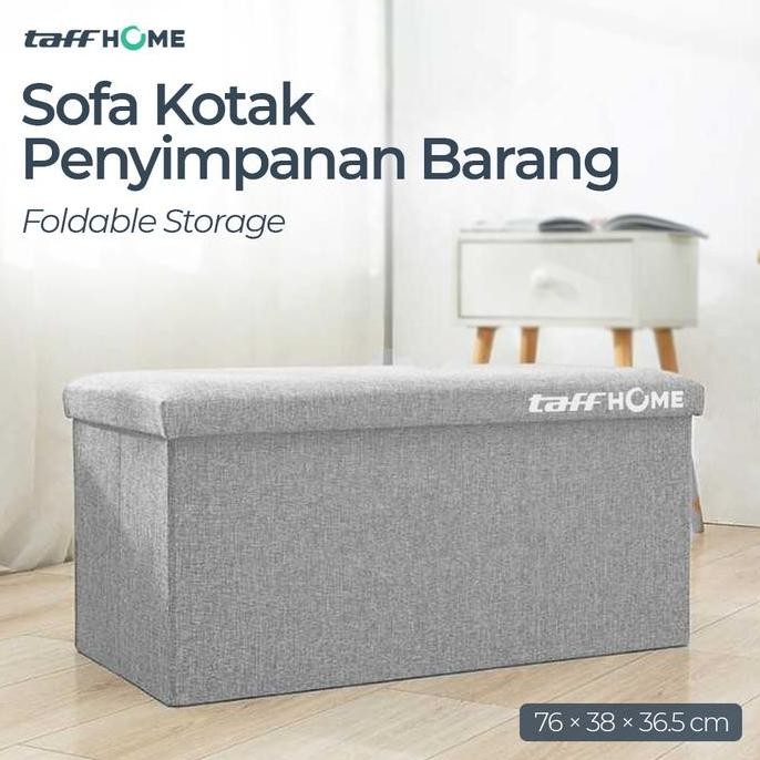 

Terlaris Taffhome Sofa Kotak Penyimpanan Barang Foldable Storage 76 X 38 X 36.5 Cm Abu