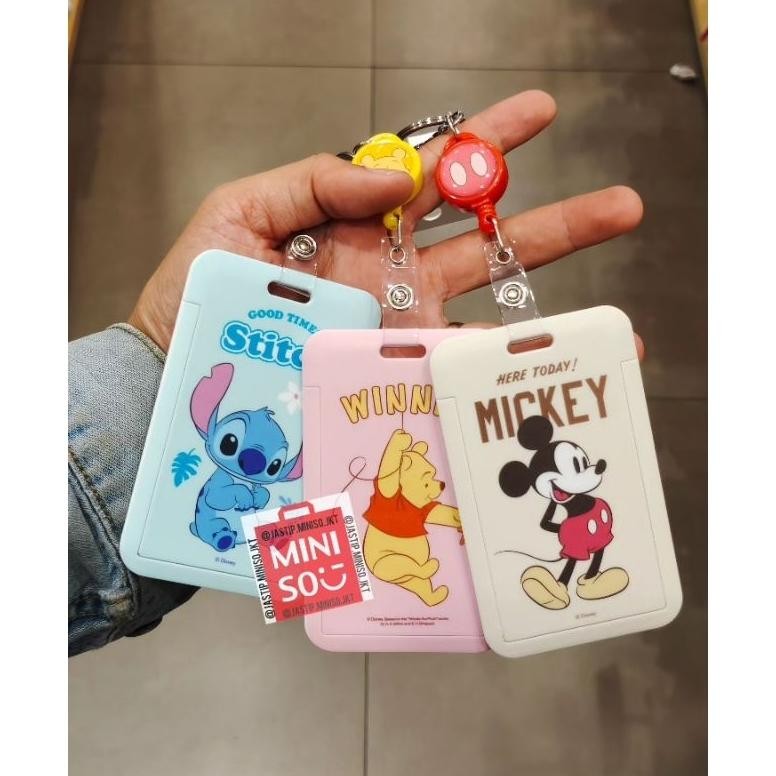 

MINISO Card Holder + Tali Retracable DISNEY Collection (Mickey/Stitch/Winnie) AST