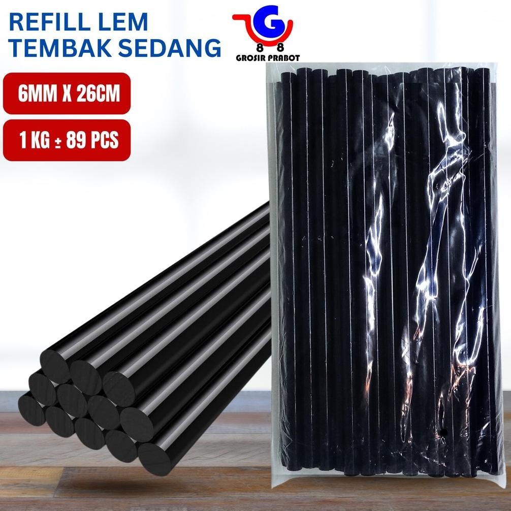 

1 kg Isi Refill Lem Tembak Bakar Glue Gun Stick Hitam Kecil 20cm 7mm AST