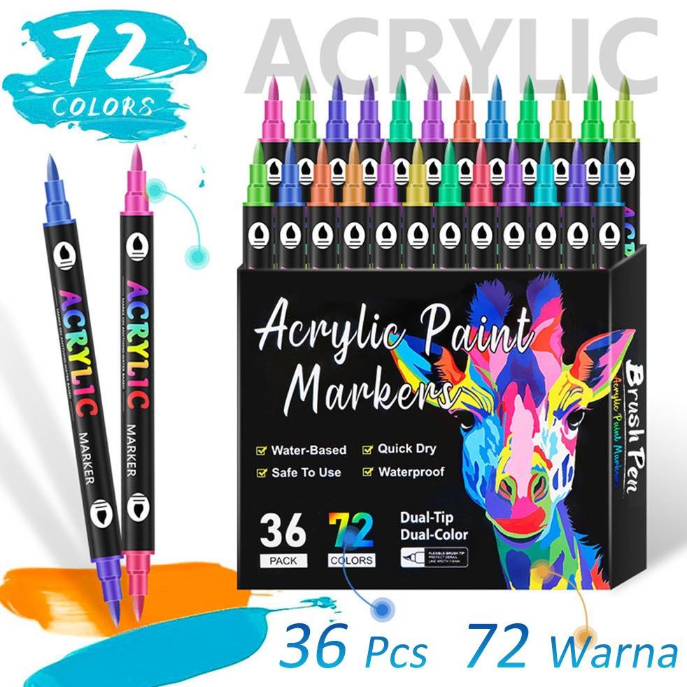 

72 Warna 1 Set Hexagonal Watercolor Marker Pen Stabilo Pastel 12/24/36/48 Warna AST