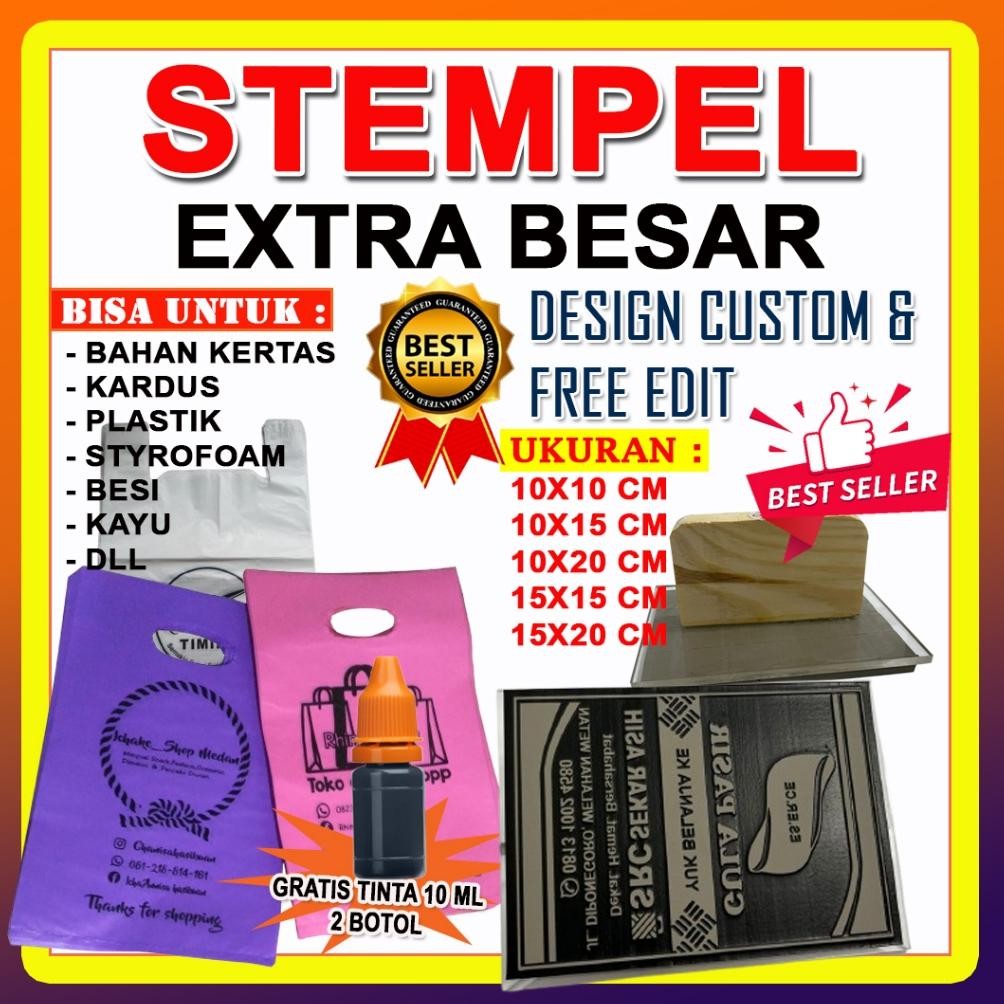 

Stempel Extra Besar Bahan Kertas/Plastik Waterproof, Free Desain AST