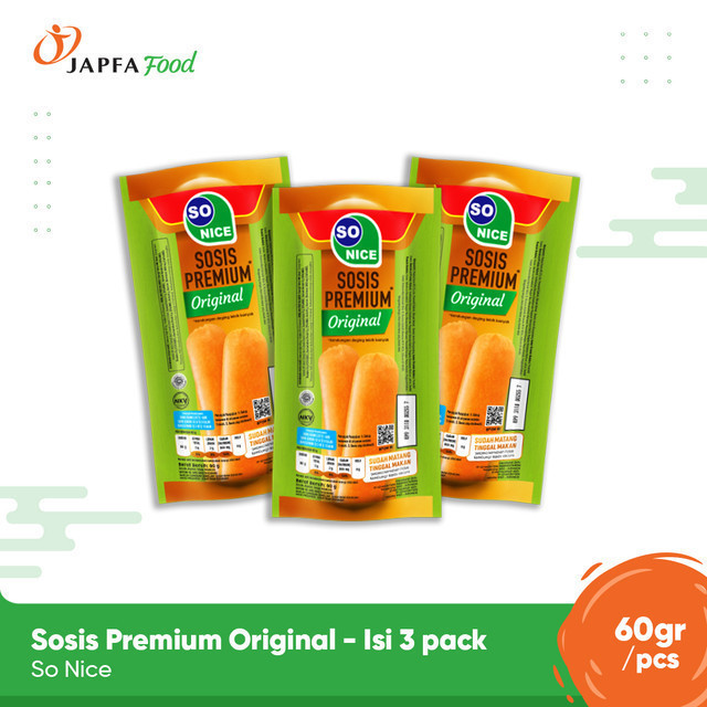 

So Nice Sosis Premium Original 60gr - Isi 3 pcs