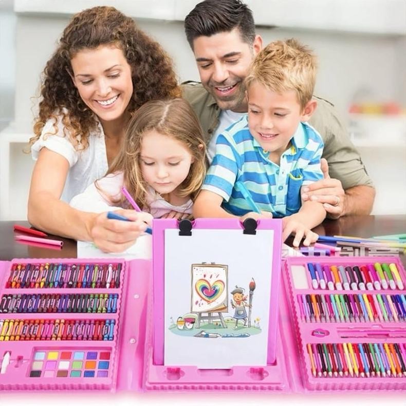 

Crayon Set Anak 208 Pcs Pensil Warna Lengkap Krayon Set Alat Menggambar Mewarnai Cat Air Lukis Anak AST