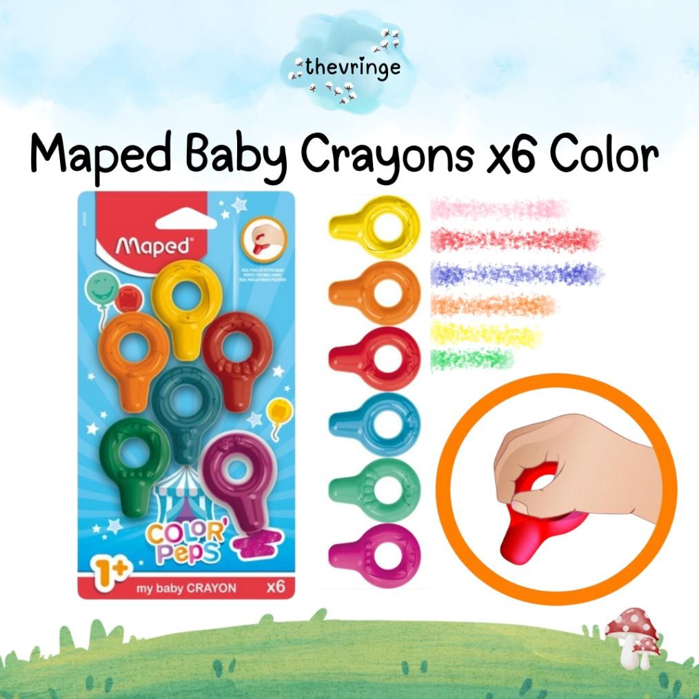 

Maped Baby Crayons x6 Color Peps Blister baby crayon krayon bayi aktivitas balita AST