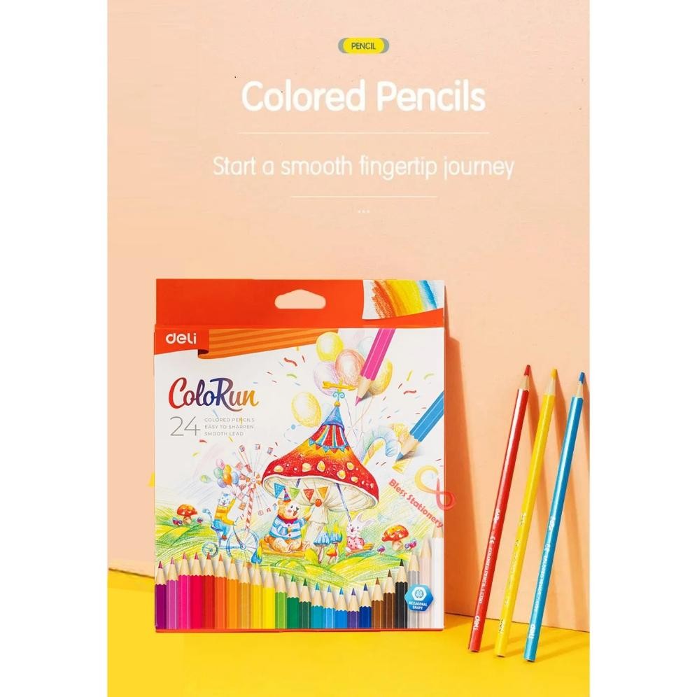 

Pensil warna 24 warna DELI color pencils pensil warna sekolah pensil warna anak-anak AST