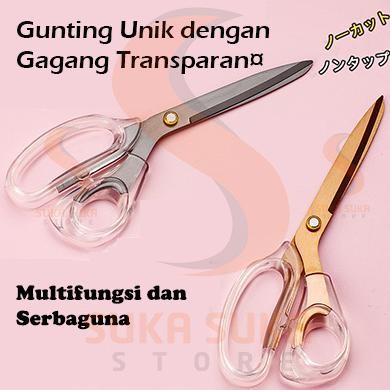 

Gunting Multifungsi Serbaguna Gagang Transparan Unik Elegan/ Teflon Anti Rust Premium Office Scissors / Kantor Sekolah Rumah Kerajinan Kain Kabel AST