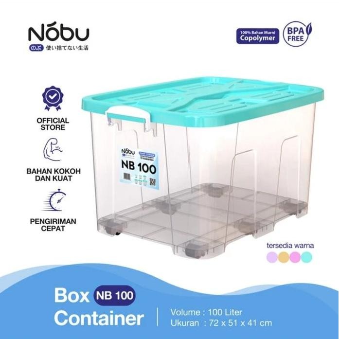 

Terlaris Nobu Container Box + Roda 100L / Kotak Penyimpanan 100 Liter Nb100