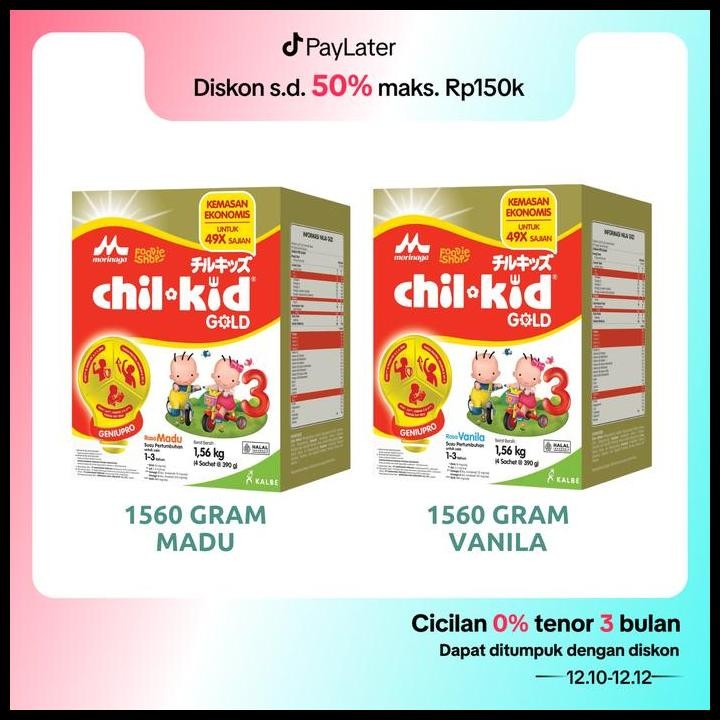 

Terlaris Morinaga Chil Kid Gold Vanila/Madu 1560Gr Good Quality