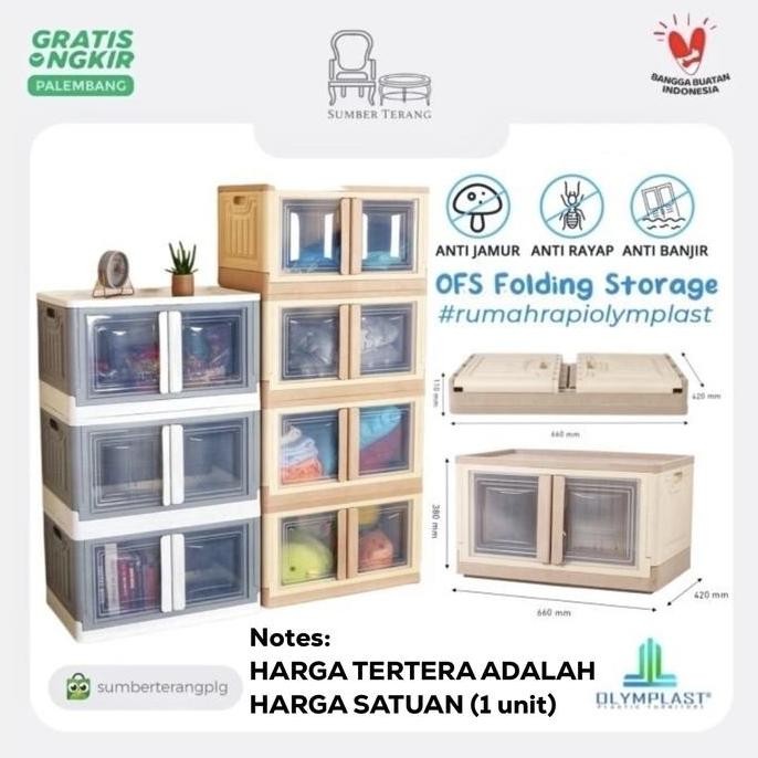 

Terlaris Container Box Plastik Lemari Pakaian Olymplast Folding Storage Ofs