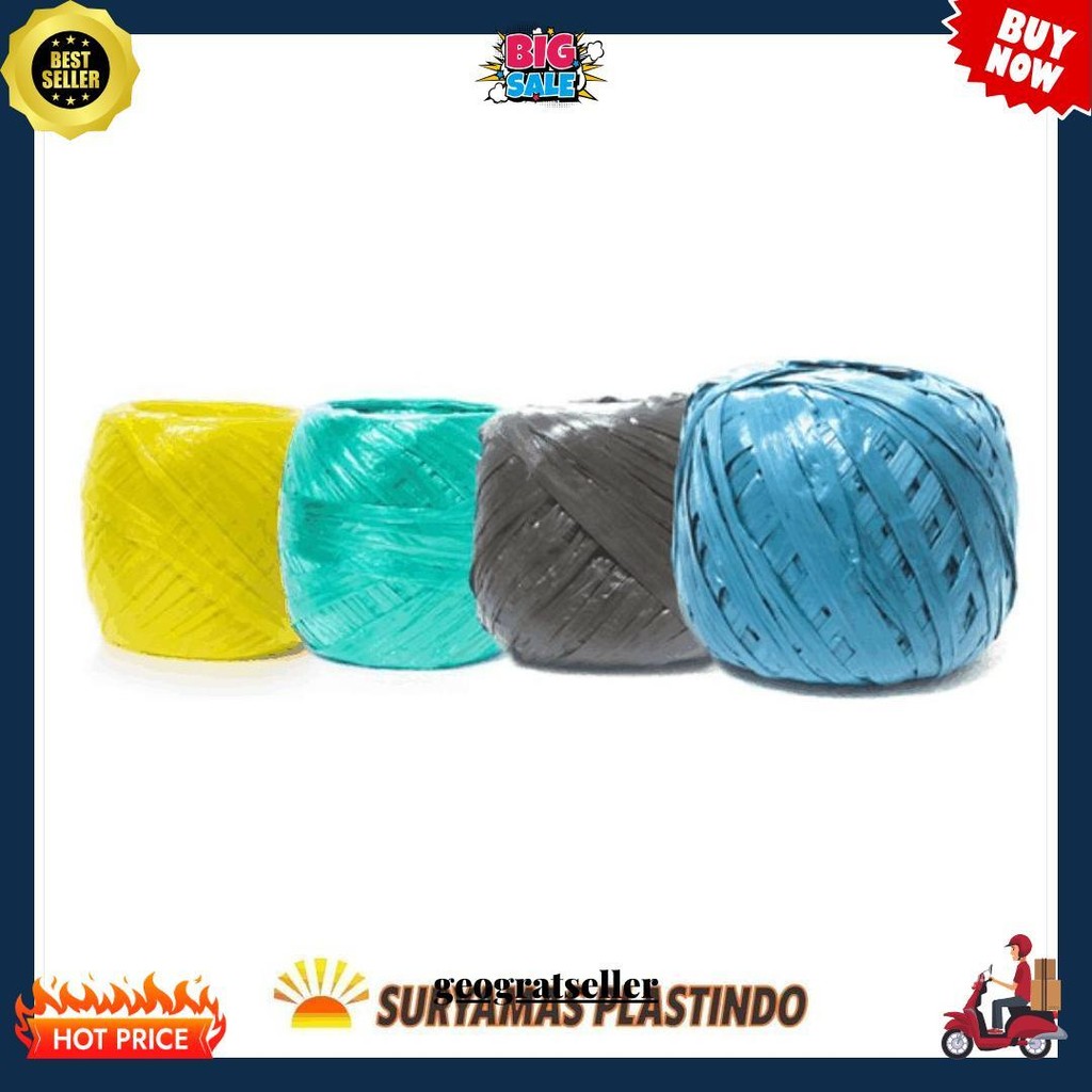 

Tali Rafia Gulungan Besar 1Kg Full Tali Plastik Warna Cod