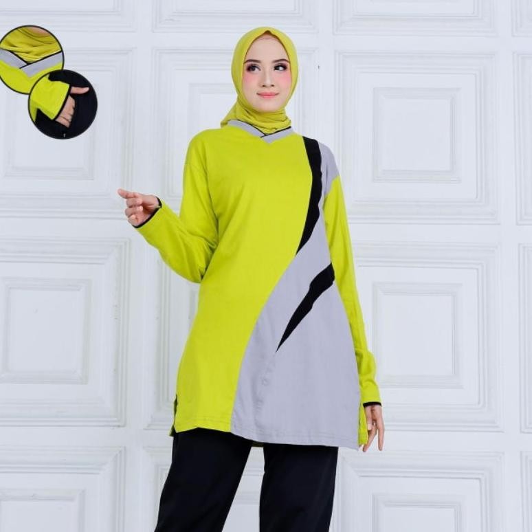 Ready Atasan Baju Kaos Tunik Wanita Muslimah/Atasan Baju Olahraga Wanita Muslim