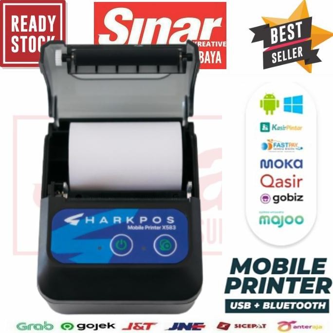 Printer Mini Bluetooth Thermal 58Mm Spx583 Cetak Resi Label Dan Struk New Stok