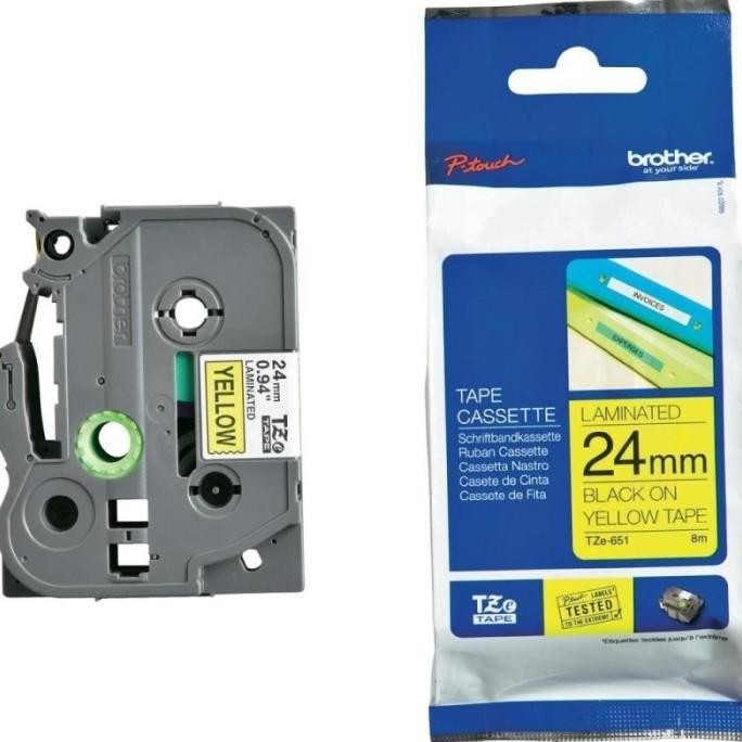 

Brother Label Tape Tze-651 24Mm X 8M Laminated Black On Yellow Tze651 New Stok