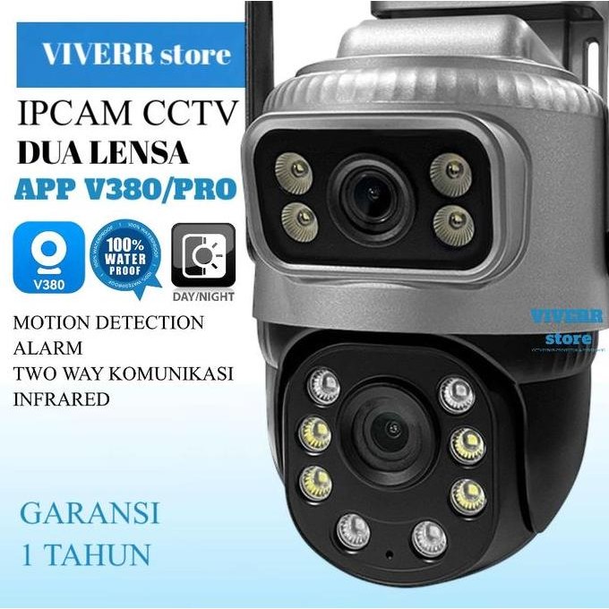 Tersedia Kamera Pengawas iPcam CCTV PTZ 8MP Lensa Ganda 4K Video Wifi Alarm Otomatis Visi Malam 30m 