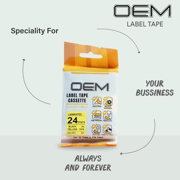 

Oem Oze Label Tape 24Mm X 8M For Use On Ptouch New Stok