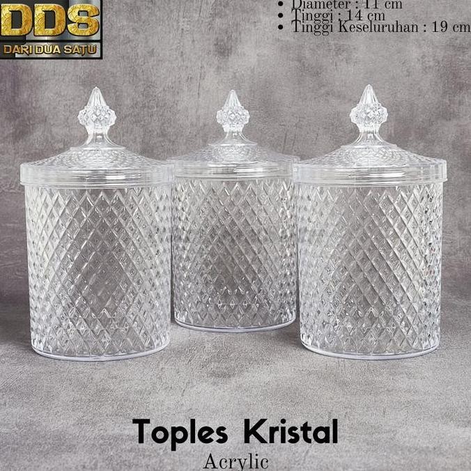 Toples Kristal Akrilik Kue Kering Kacang Permen 1000 Ml