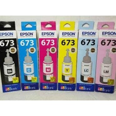 Tinta Printer Refill Isi Ulang Epson T673 673 Black Hitam Original New Stok