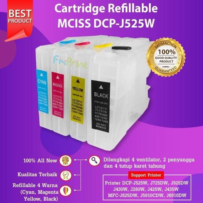 Cartridge Tinta Refillable Lc400 Mciss J5910Dw J6710Dw J6910Dw New Stok