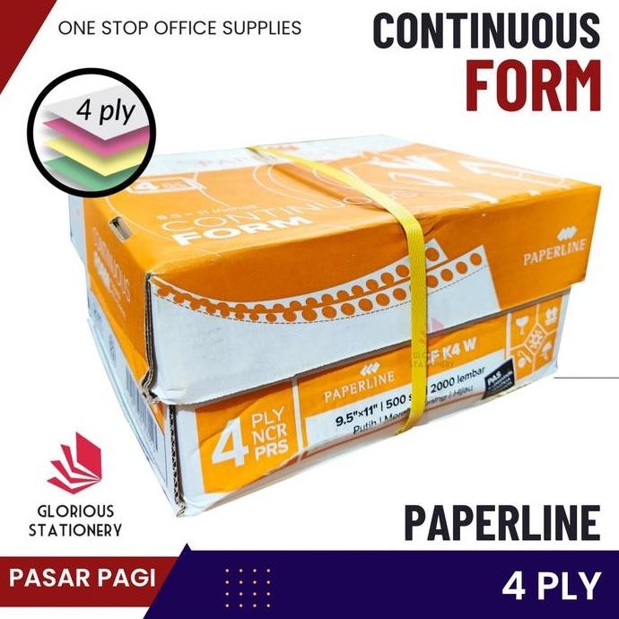 

TERMURAH - kertas continous form uk 9.5 x 11 4ply merk Paperline