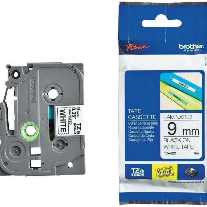 

Brother Tze-221 9Mm Black On White/Brother P-Touch Printer Label Tape New Stok