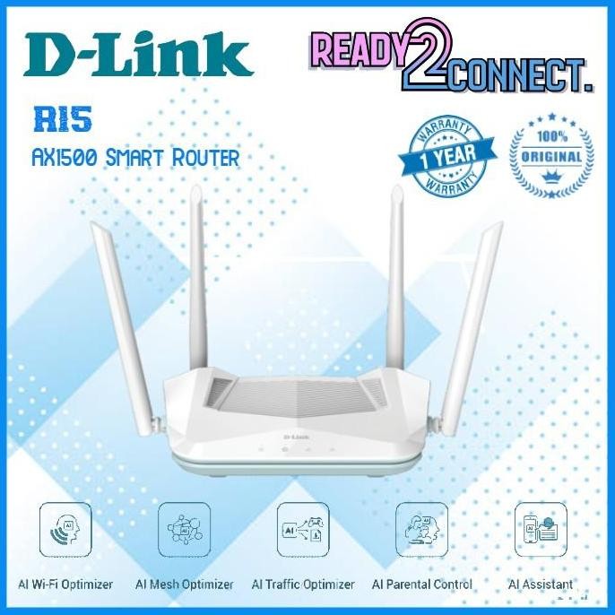 BEBAS ONGKIR - DLINK R15 AX1500 EAGLE PRO AI Smart Router Dual Band