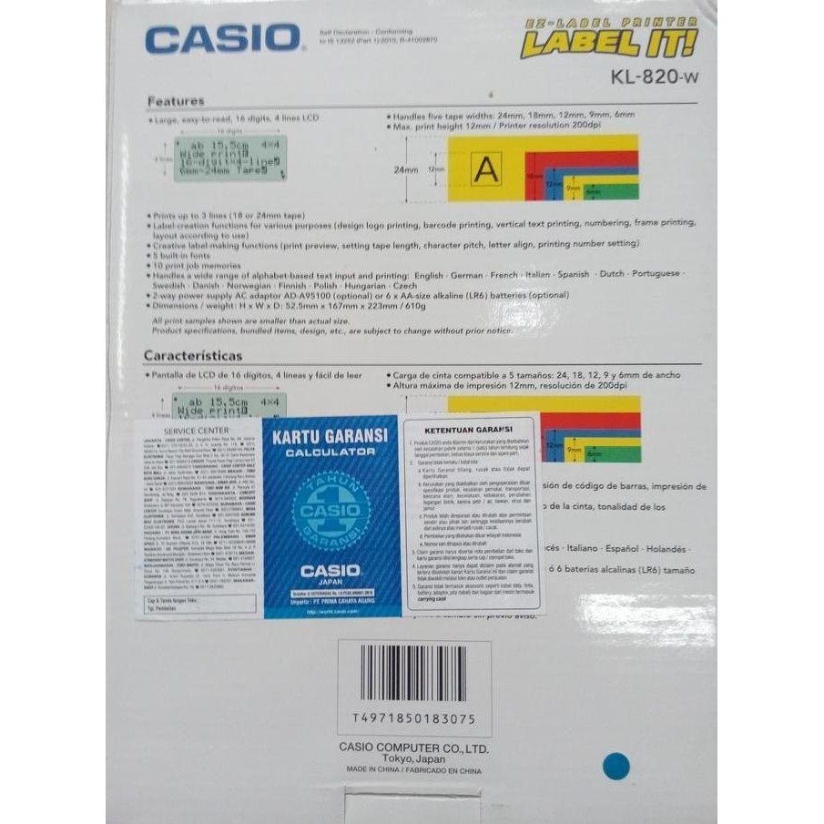 

Casio Label Maker Kl-820 Dengan Tampilan Lcd Besar New Stok