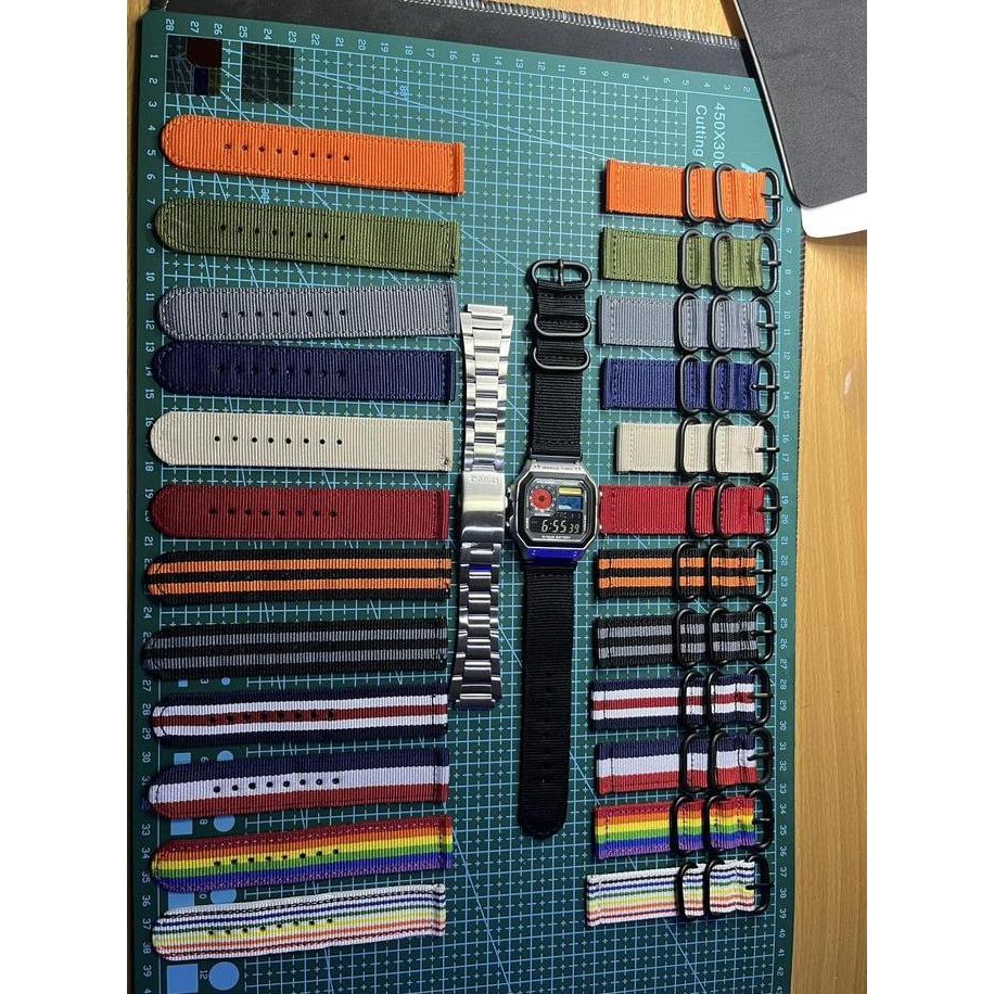 Murah Casio Ae-1200 Royale Stealth Black Strap Nato Kanvas Military Style Black Ops Custom Casio Mod