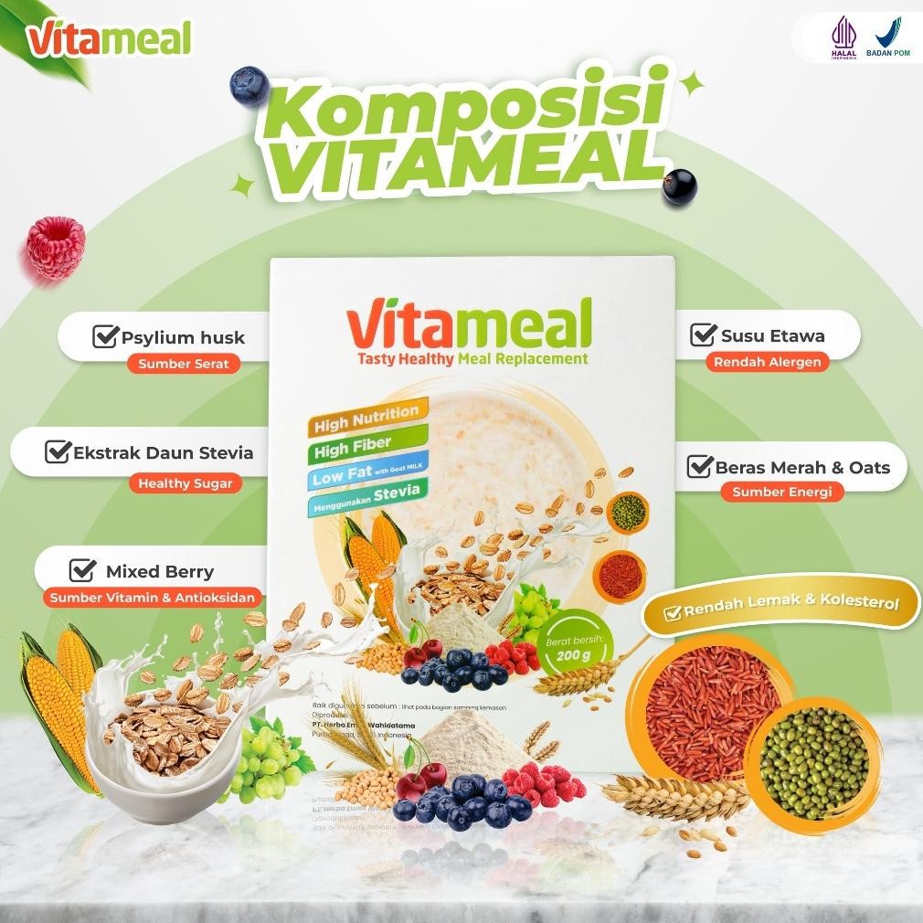 

Ready Vitameal Sereal Diabetes Multigrain Mampu Turunkan Gula Darah Tinggi Seketika Cegah Atasi Diabetes Kolesterol 100% Herbal Alami Tanpa Efek Samping