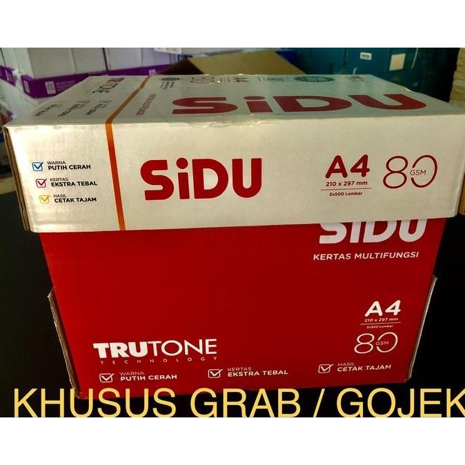 

TERBARU - Hvs A4 80 gr ( box ) Sinar Dunia ( SIDU ) Khusus GRAB / GOJEK