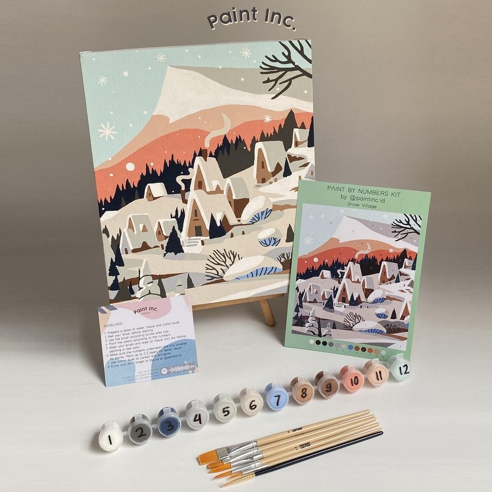 

Paint by Numbers Kit: Snow Village | Paint Inc. ID | Paint by Number | Hampers | Painting Kit | Natal AST